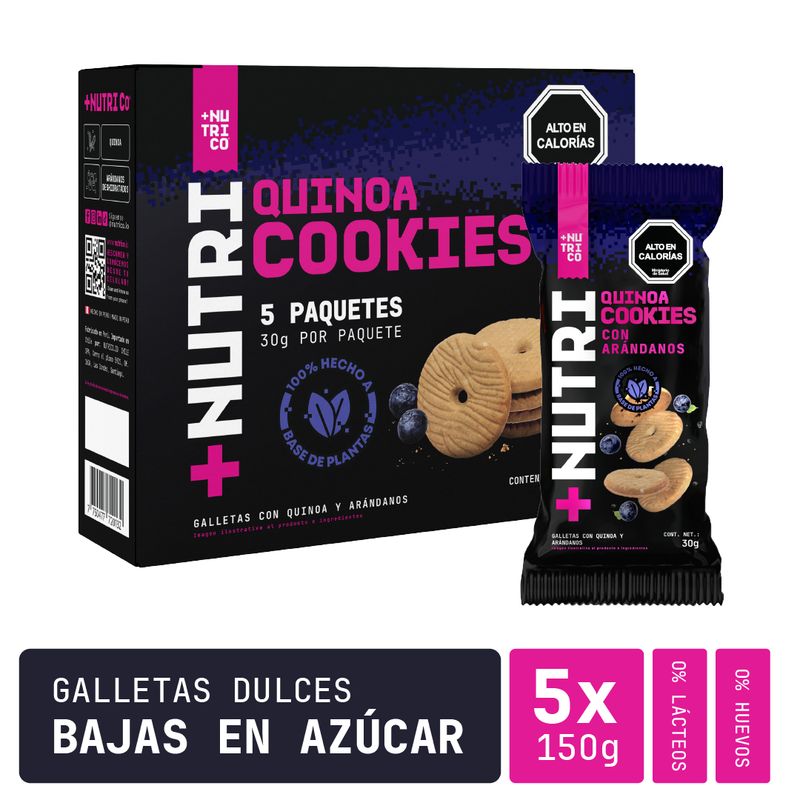 NUTRI CO - Galletas de Quinua y Arándanos Caja x5un Nutri Co
