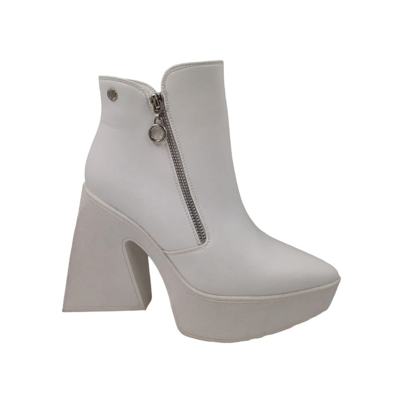HERIEL - Bota Blanca Plataforma Mujer.