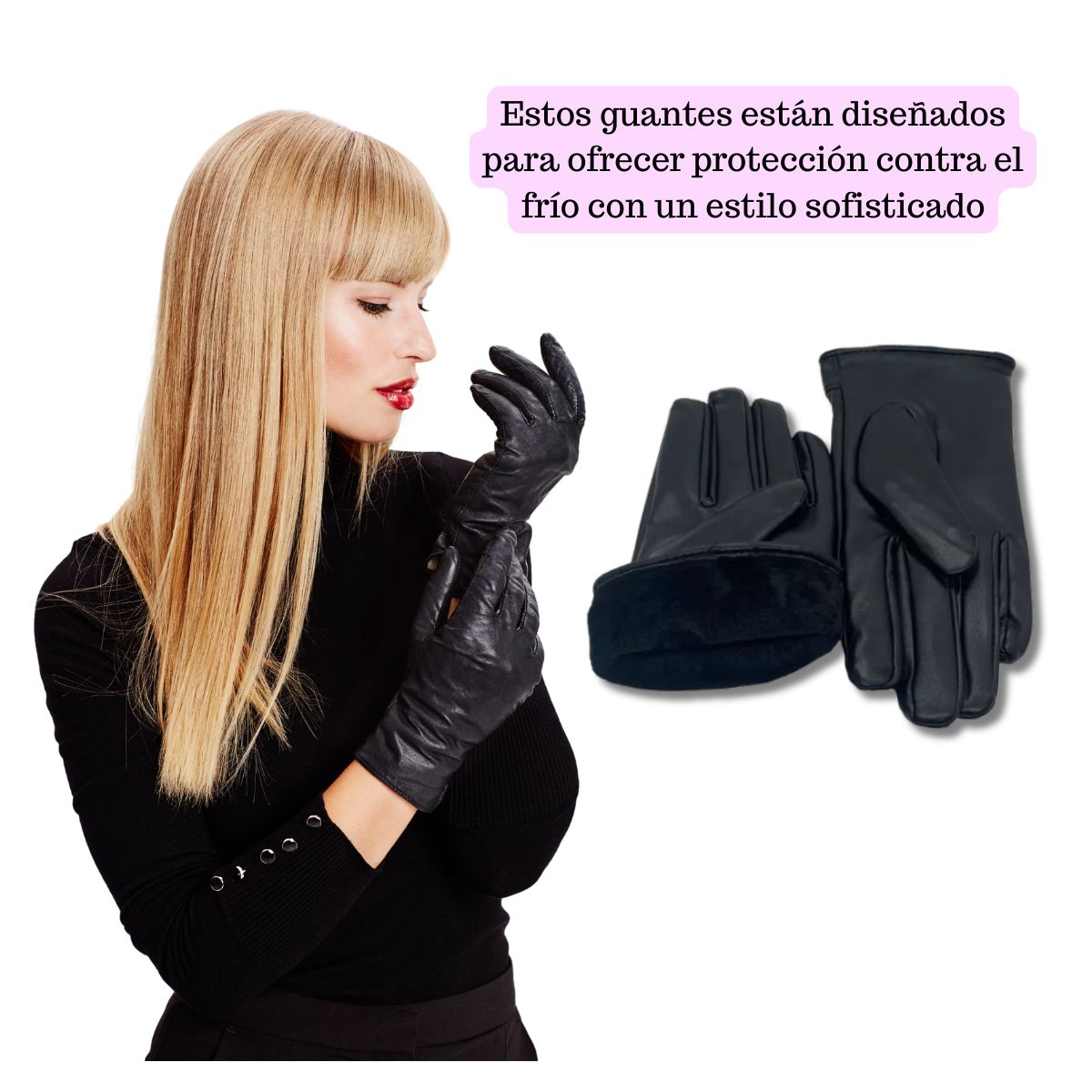 EKOL TACTICA MILITAR - Guantes Cuero Sintético Mujer Invierno