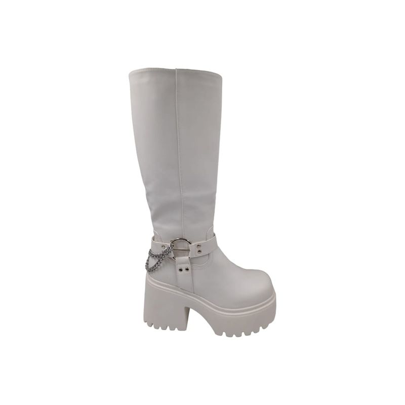 HERIEL - Bota Blanco Plataforma Mujer