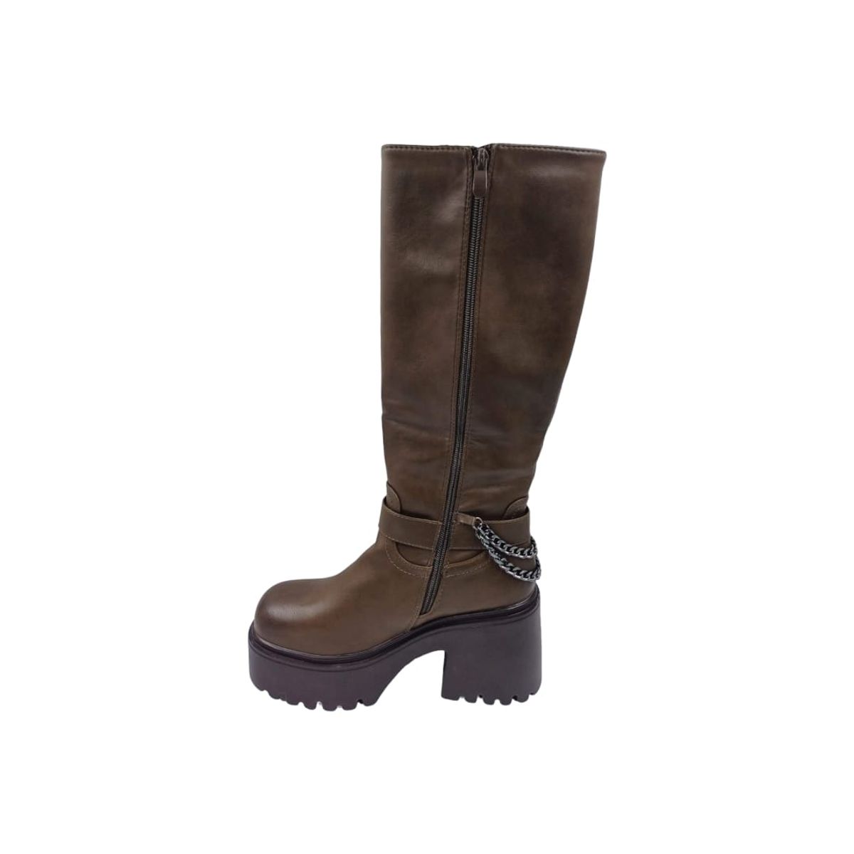HERIEL - Bota Verde Plataforma Mujer