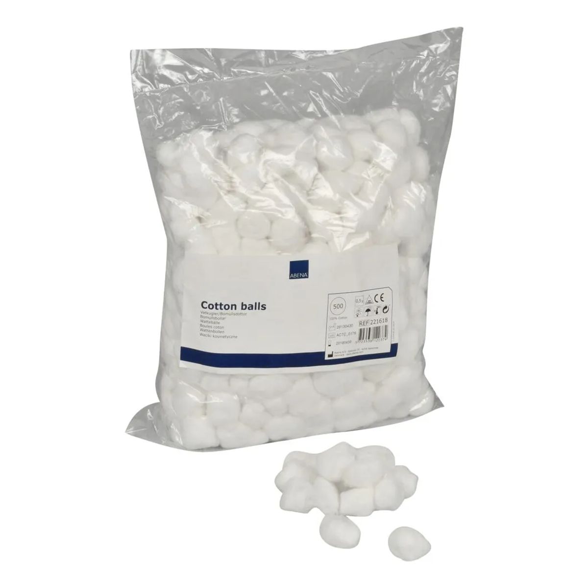 ABENA - Torulas De Algodón Premium 0,5gramos 500 Unid- Cotton Ball