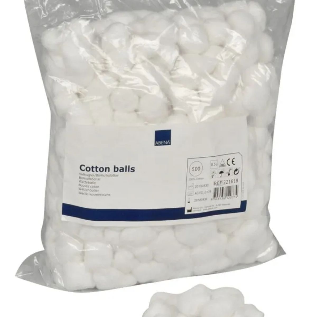 ABENA - Torulas De Algodón Premium 0,5gramos 500 Unid- Cotton Ball