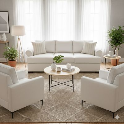 Imagen 2 del producto Living 311 Santelmo Crudo sofa 3 cuerpos + 2 poltronas resortes