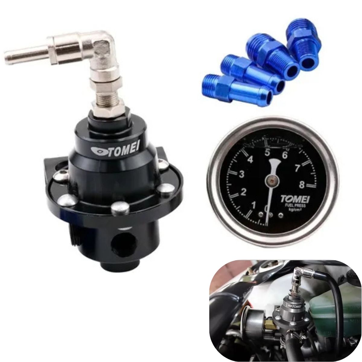 GENERICO - Regulador De Presión De Bencina Type S Universal Ajustable