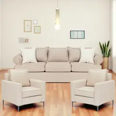 SITIAL HOME - Juego de Living 311 Santelmo Beige sofa 3 cuerpos + 2 poltronas
