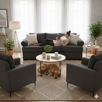 Living 311 Santelmo Marengo sofa 3 cuerpos+ 2 poltronas con resortes