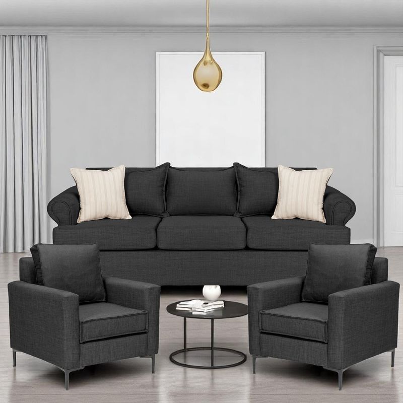 SITIAL HOME - Juego de Living 311 Santelmo Marengo sofa resortes + 2 poltronas