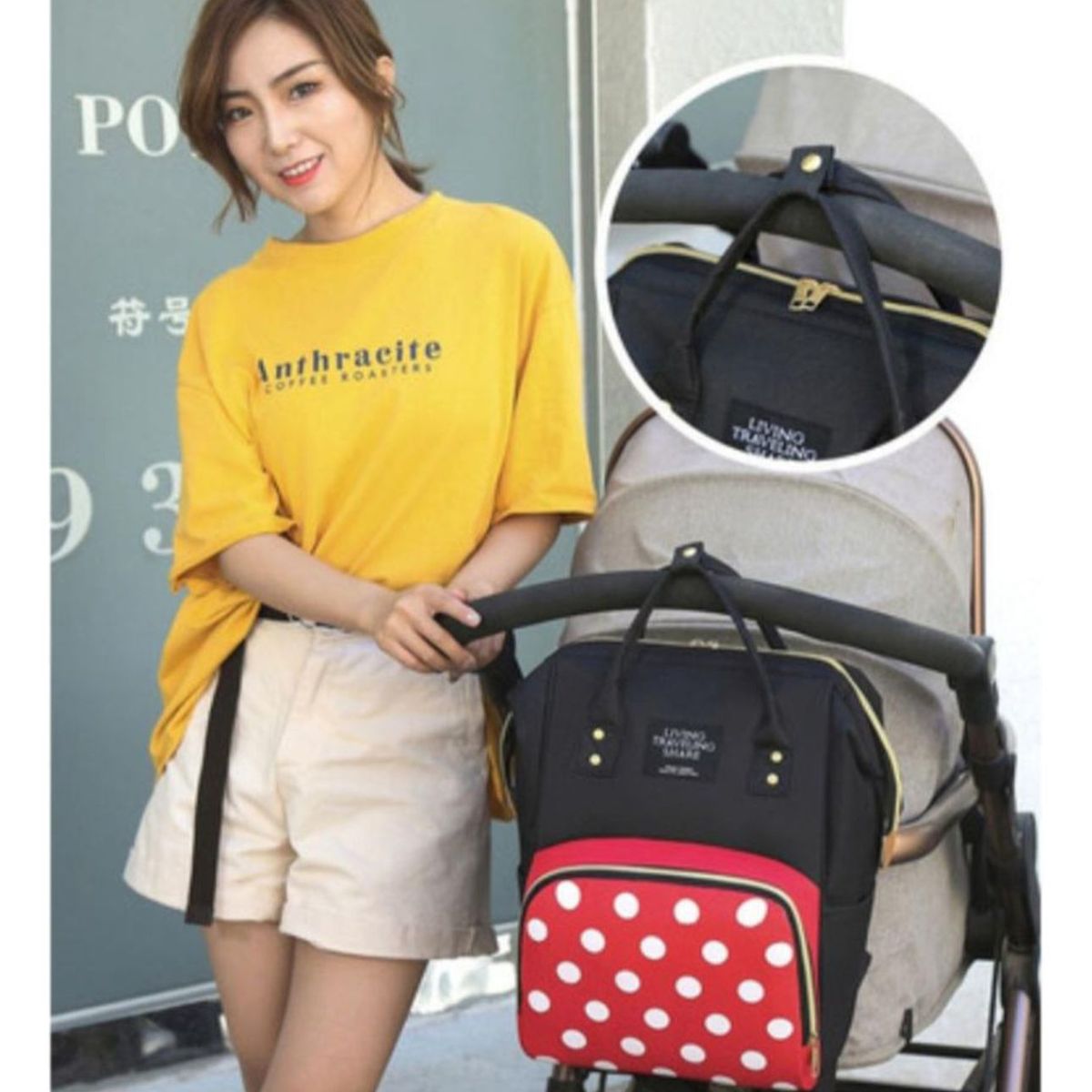 GENERICO - Bolso Maternal Bolso Pañalera Mochila Compartimiento Bebé Minnie