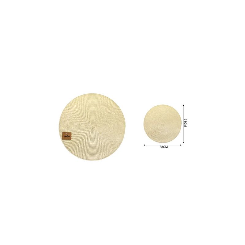 GENERICO - MANTEL INDIVIDUAL REDONDO BEIGE 38CM