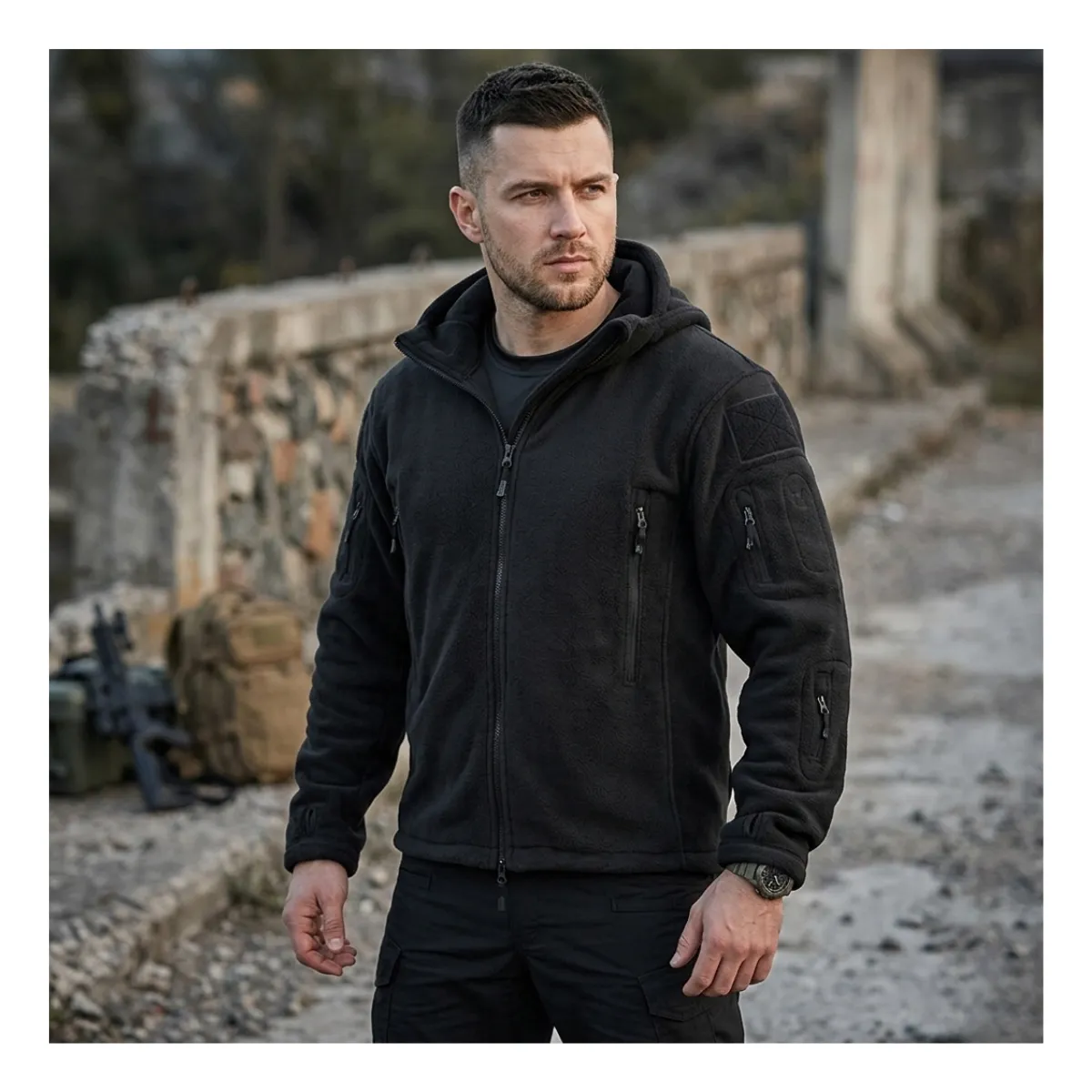 EKOL TACTICA MILITAR - Polar Chaqueta Polerón Micropolar Táctico Invierno