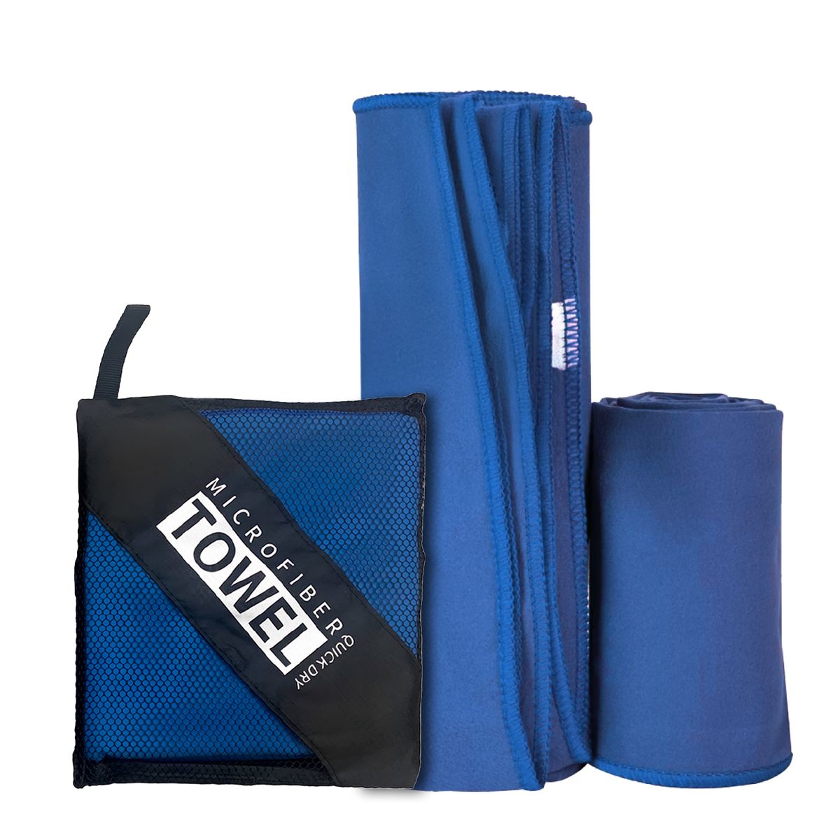 K FIT - Toallas Microfibra Grande Secado Rápido Pack + Estuche Azul K-fit