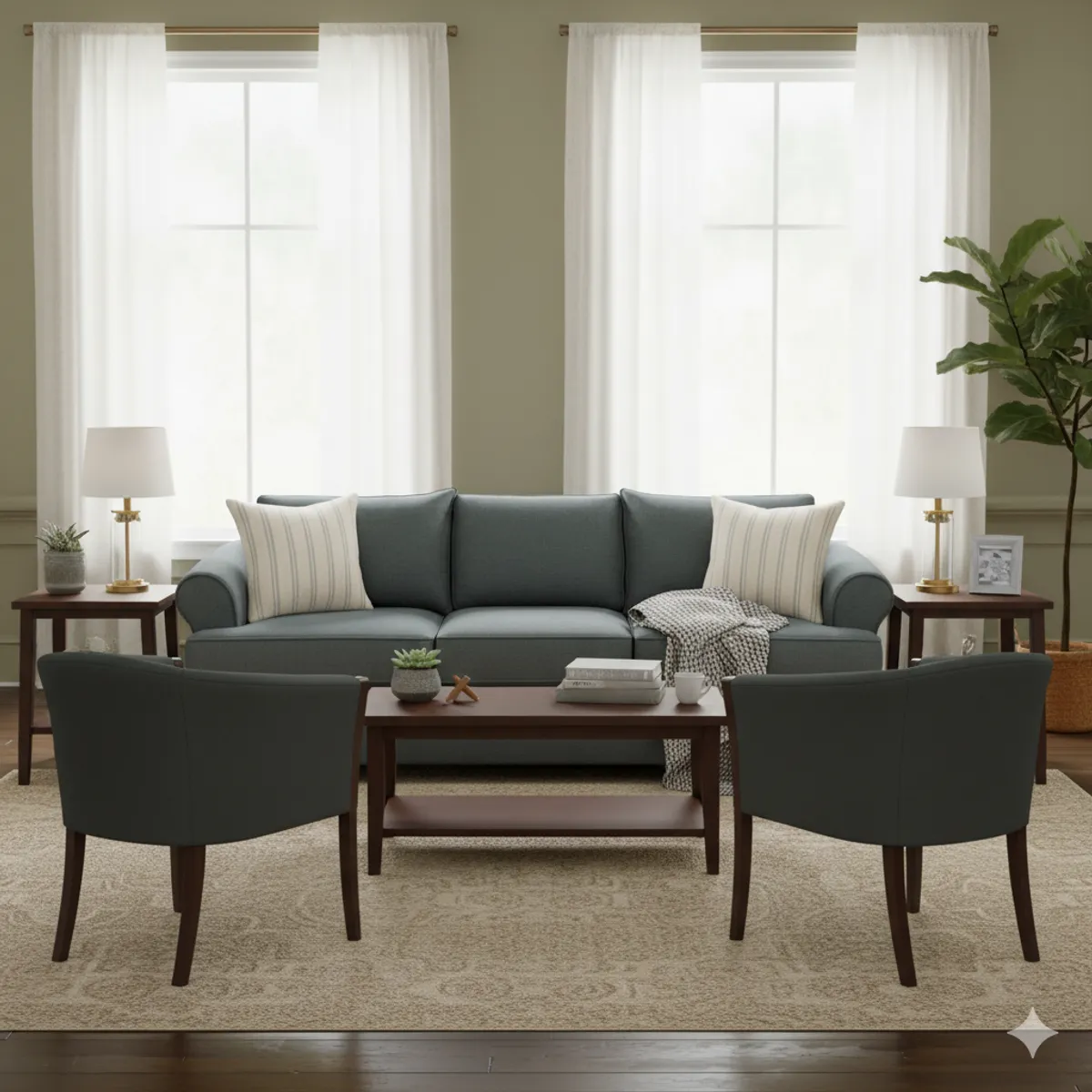 SITIAL HOME - Living 311 Pastora Marengo sofa 3 cuerpos resortes + 2 sitiales