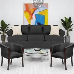 SITIAL HOME - Juego Living 311 Pastora Marengo sofa 3 cuerpos resortes + 2 sitiales