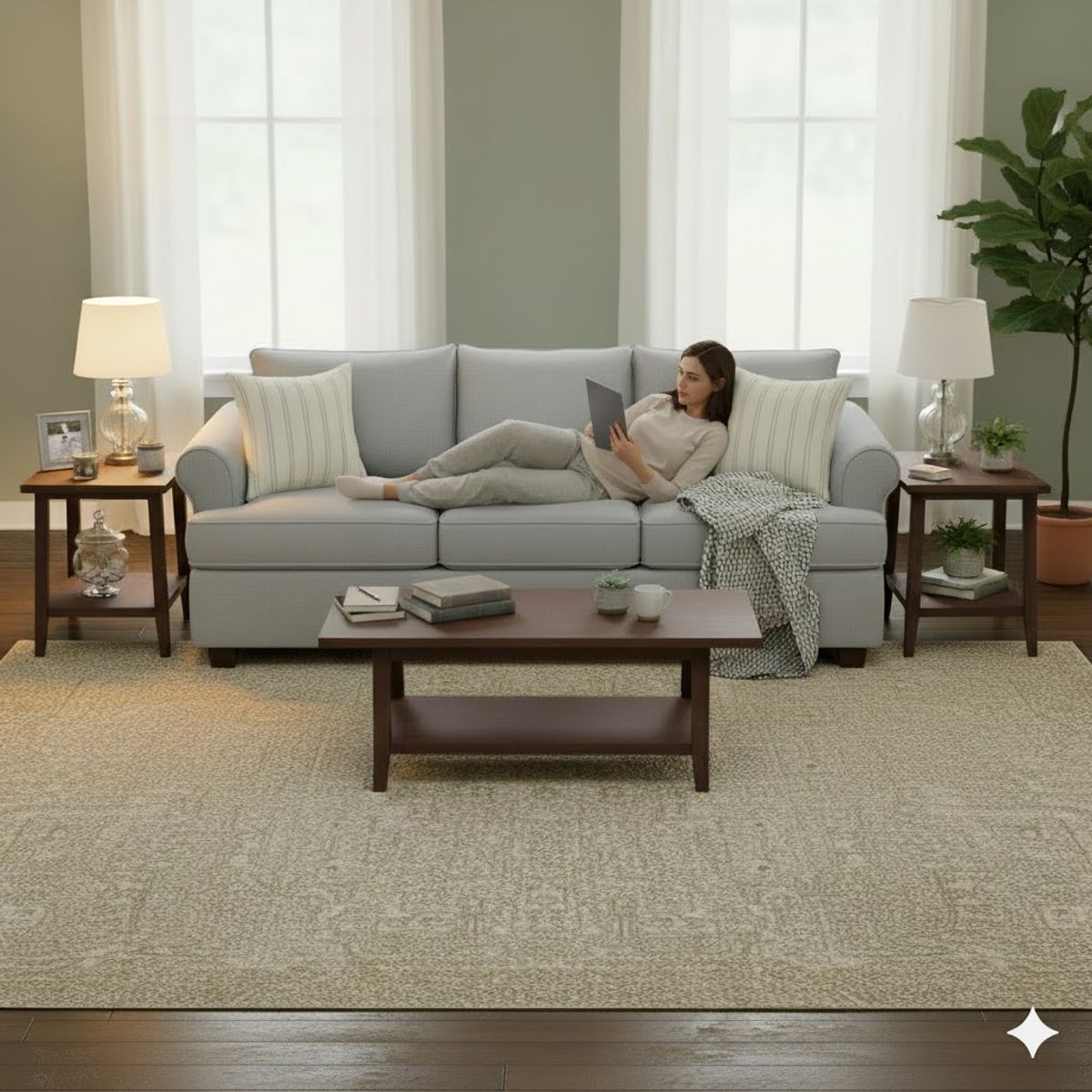 SITIAL HOME - Living 311 Pastora Gris claro sofa 3 cuerpos resortes + 2 sitiales