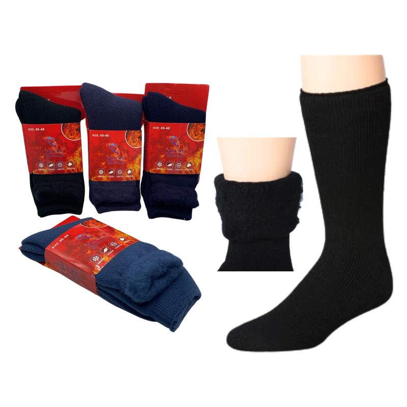 EKOL TACTICA MILITAR - Pack 4 Calcetines Térmicos Polar Gruesos Terciopelo Suaves
