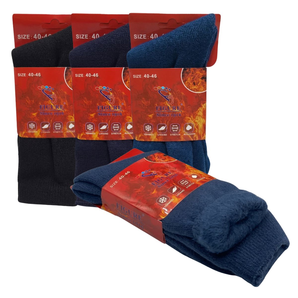 EKOL TACTICA MILITAR - Pack 4 Calcetines Termicos Polar Gruesos Terciopelo Suaves