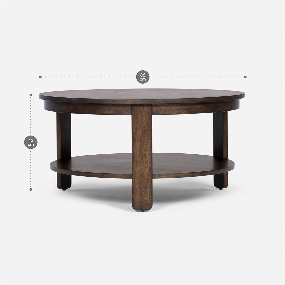 ROSEN - Mesa de Centro Kavi 86 x 86 cm Marrón