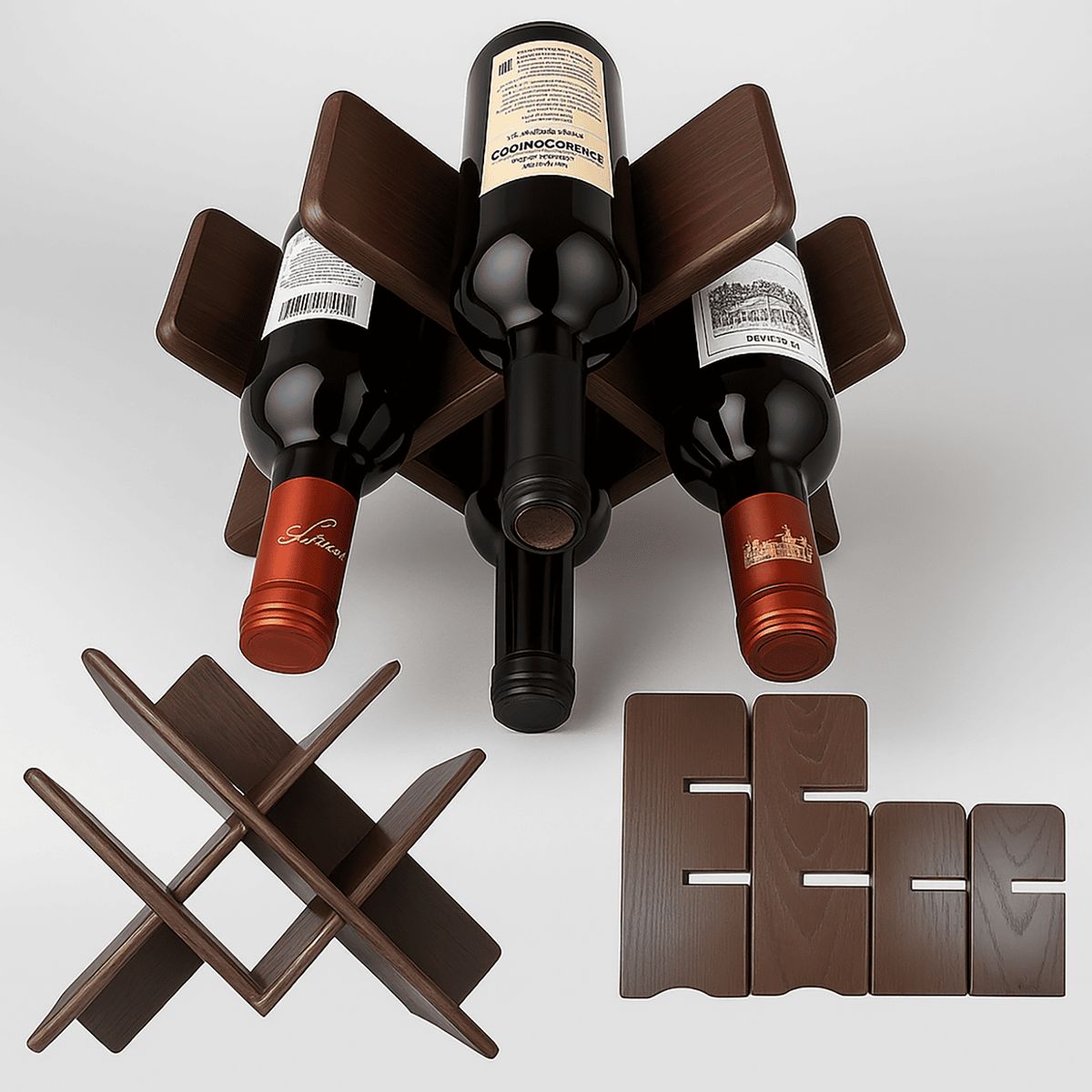 REBAJAS - Soporte De Madera Para Mesa Tipo Cava Botellas Vino Rebajas