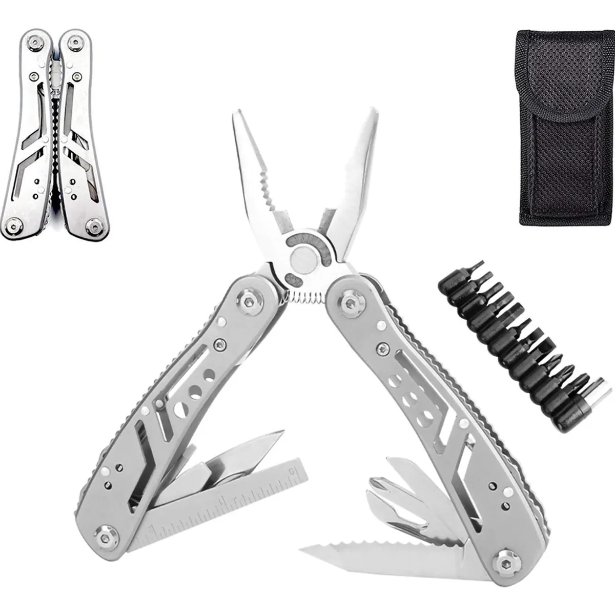 GENERICO - Alicates 24 En 1 Para Al Aire Libre Y Reparaciones-Plata