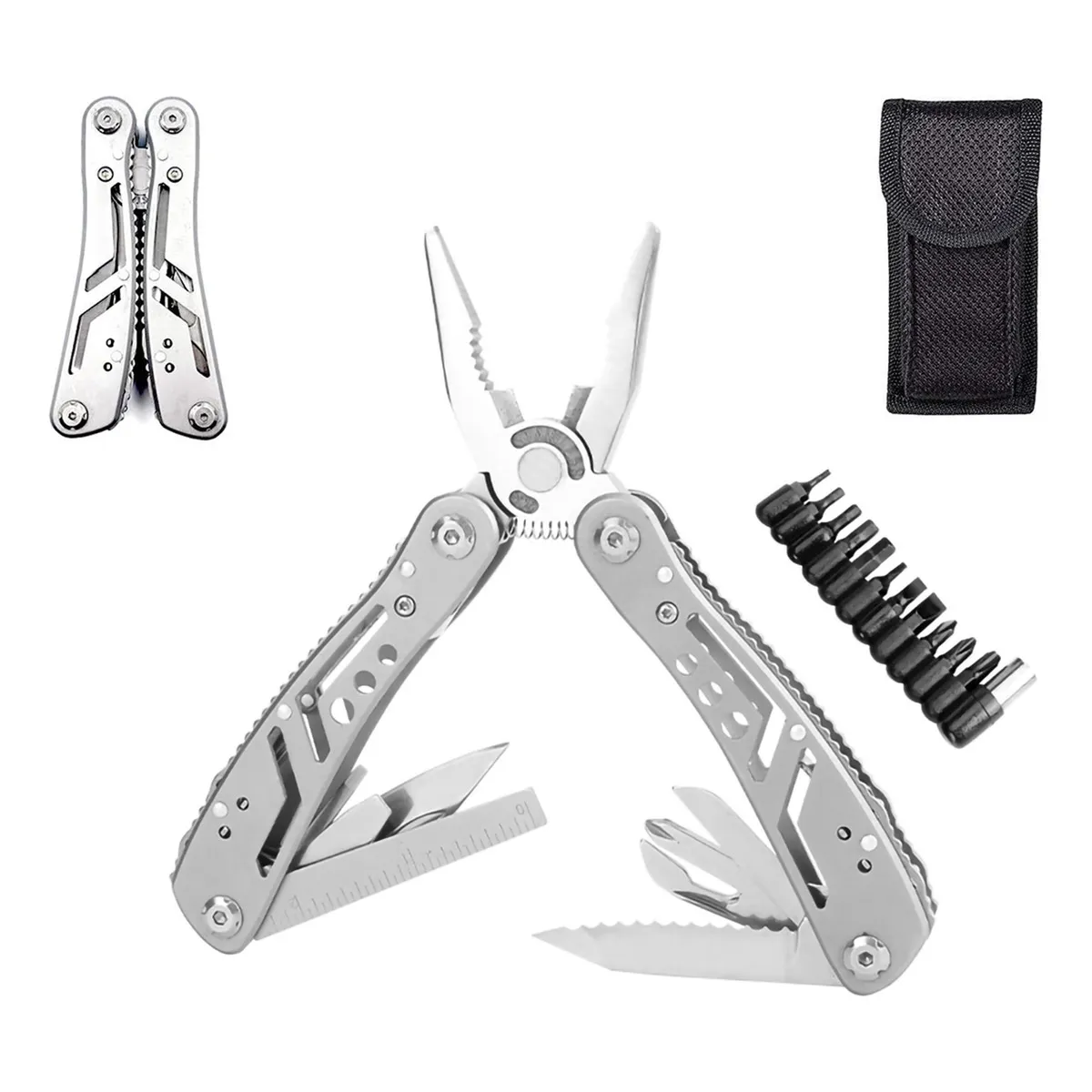 GENERICO - Alicates 24 En 1 Para Al Aire Libre Y Reparaciones-Plata