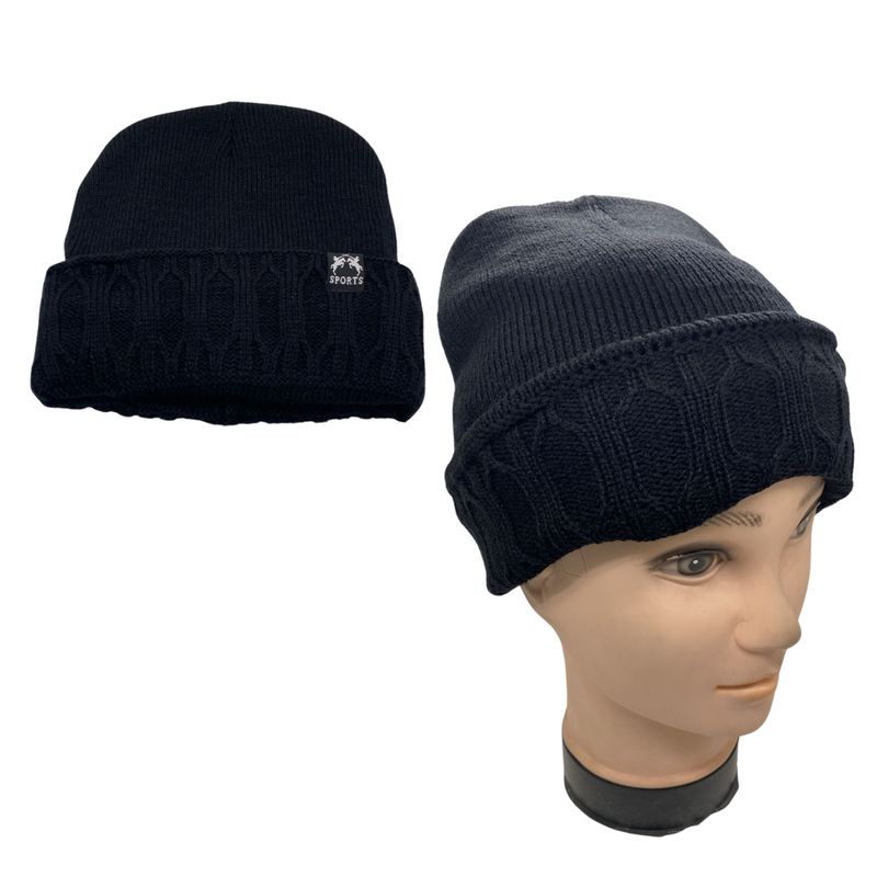 EKOL TACTICA MILITAR - Gorro Beanie Con Doblez Y Tejido Unicolor Forro Chiporro_.