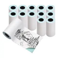 GENERICO - 12 Rollos Papel Adhesivo Térmico Continuo Impresora 57x30mm