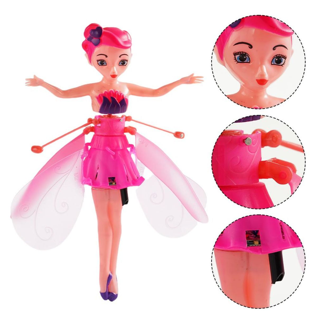 GENERICO - Muñeca Mágica Hada Voladora Recargable Con Sensor Rosa