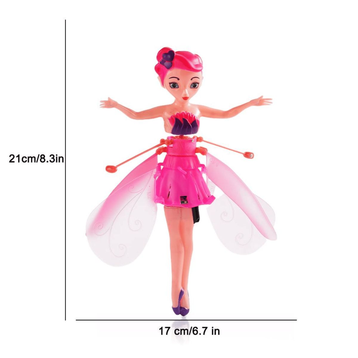 GENERICO - Muñeca Mágica Hada Voladora Recargable Con Sensor Rosa