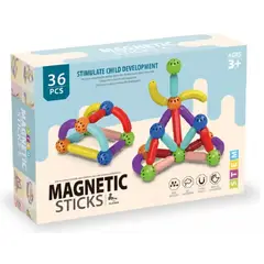 GENERICO - Palos Magneticos Magnetic sticks bloques magnéticos 36 Pcs