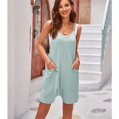 TIOZONEY - Mono Ancho con Tiras para Mujer