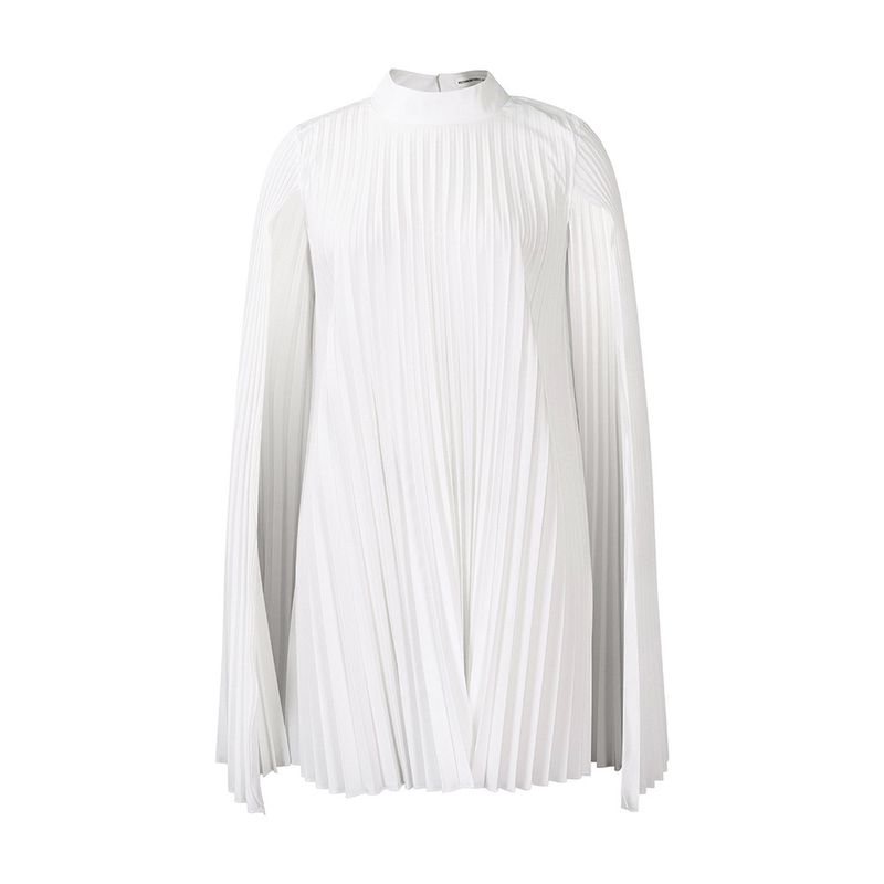 TIOZONEY - Vestidos plisados de mujer con capa.-