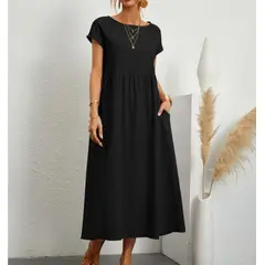 TIOZONEY - Vestido Largo Algodón Mujer