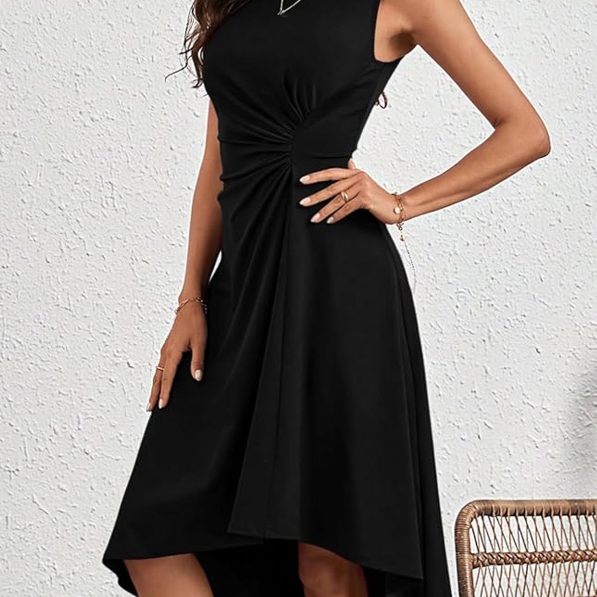 TIOZONEY - Vestido de mujer - Negro