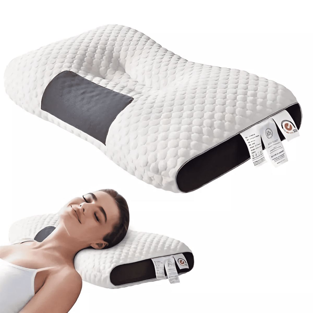 GENERICO - Pack 2 Almohada Viscoelástica Con Memoria Cervical Color Blanco