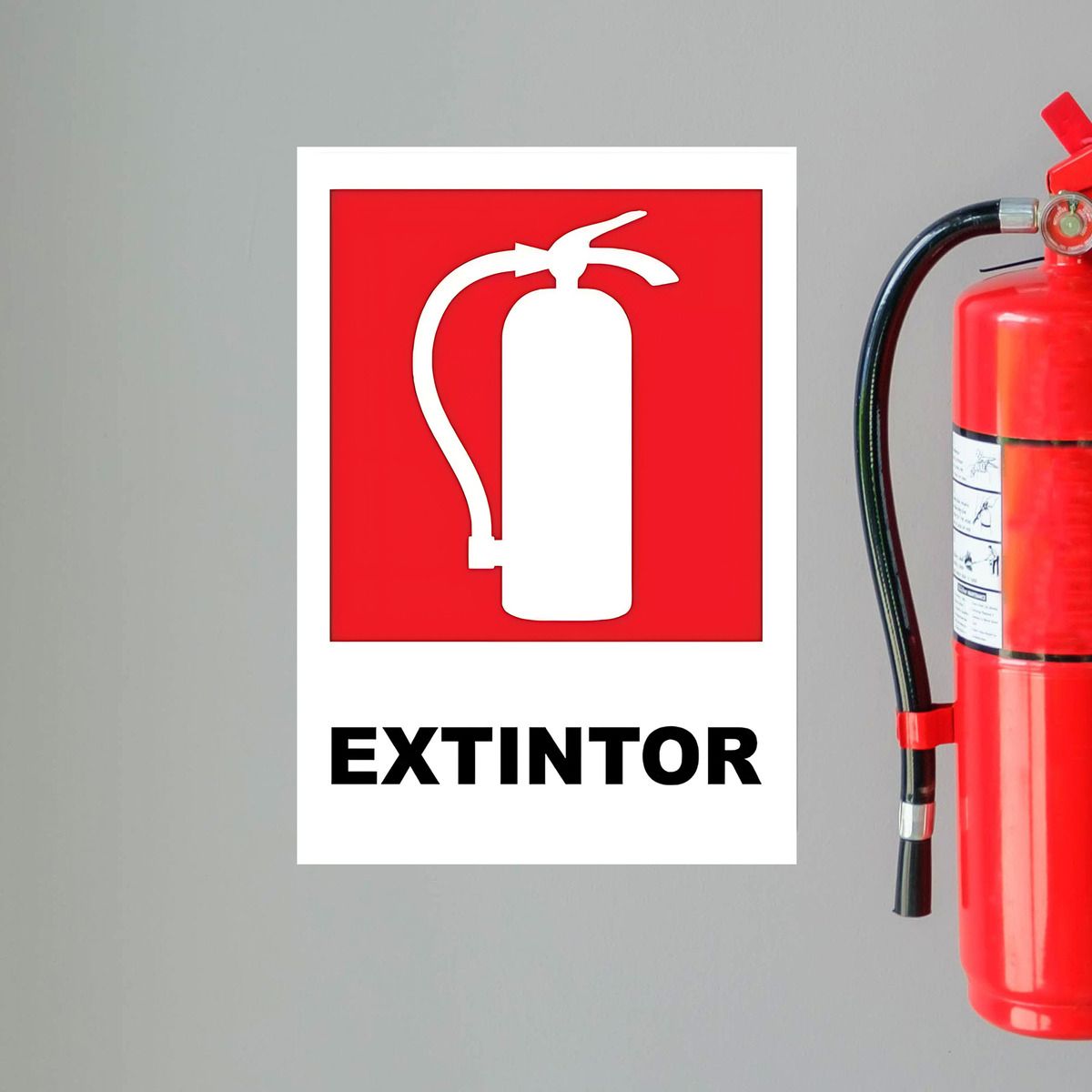 GENERICO - 30x40cm Señal Seguridad Extintor Aluminio Escuela Hospital.