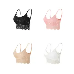 TIOZONEY - Pack 4 Sostenes Push Up Encaje Con Soft Microfibra Mujer Sexy