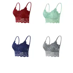 TIOZONEY - Pack 4 Sostenes Push Up Encaje Con Soft Microfibra Mujer Sexy