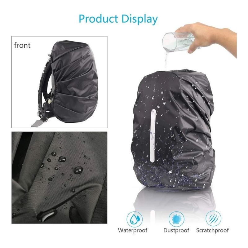 GENERICO - Cubre Mochila Cobertor Funda Impermeable Reflectante 40L