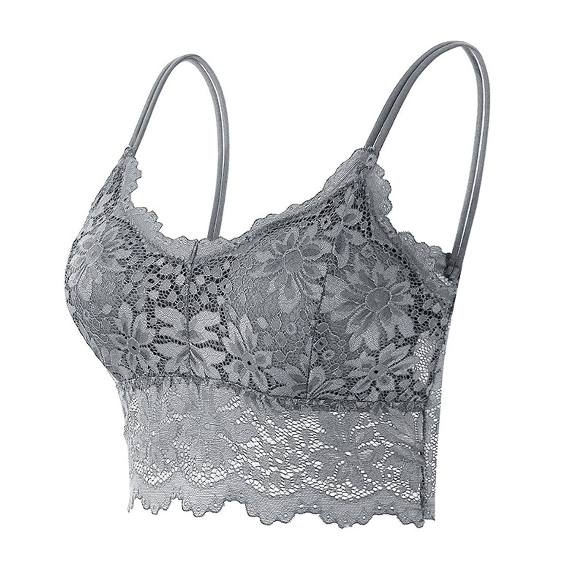 TIOZONEY - Pack 4 Sostenes Push Up Encaje Con Soft Microfibra Mujer Sexy
