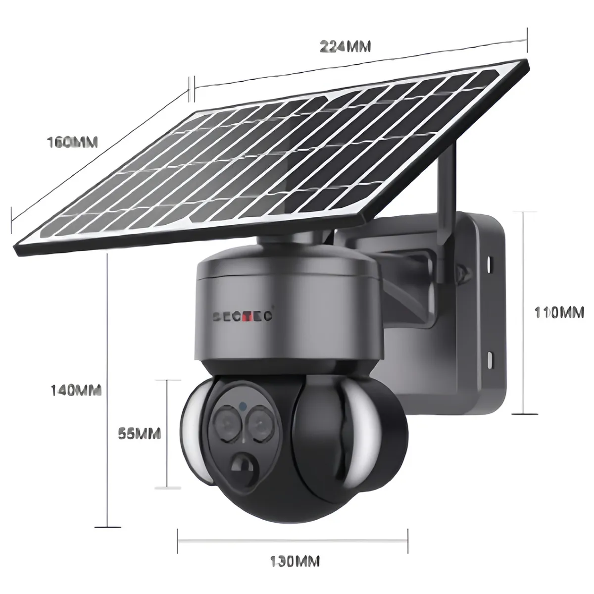 METEX - Cámara 4g Dual Lens Panel Solar 6mpx X12 Zoom 100% Autónoma