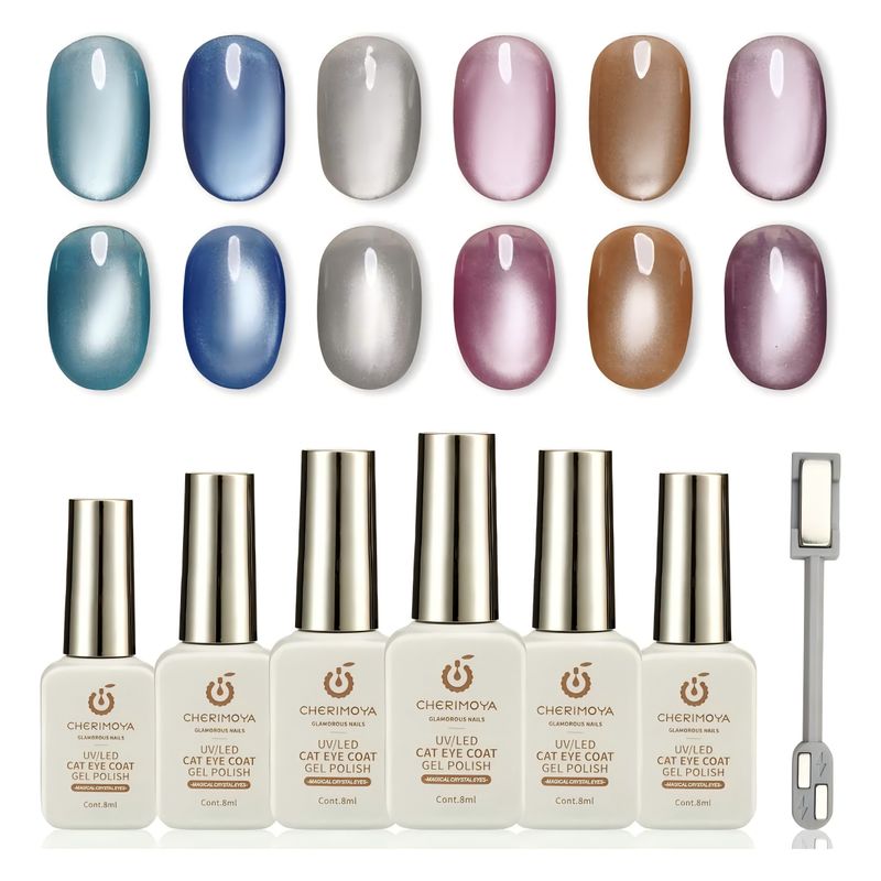 CHERIMOYA - Esmalte De Uñas De Gel Magnetic Cats Eye 6colores Cherimoya