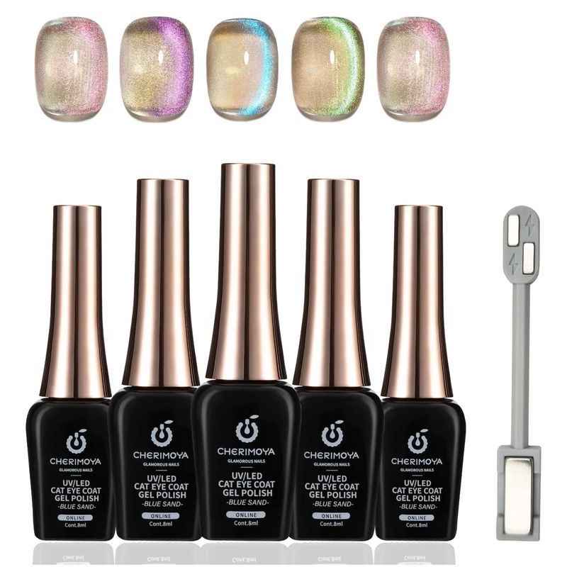 CHERIMOYA - Set De Esmalte De Uñas Gel Con Imán Cat Eye 6 pcs cherimoya