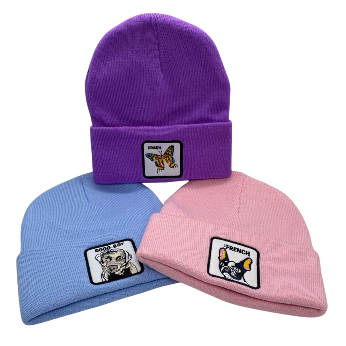 EKOL TACTICA MILITAR - Pack de 3 Gorros Beanies Lana Animales Colores y Diseños Surtidos