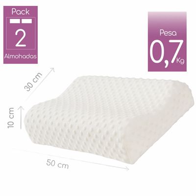 Imagen 2 del producto Pack 2 Almohadas Ortopédicas Cervicales Con Espuma Memoria
