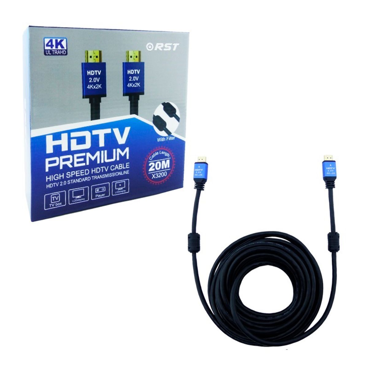 GENERICO - Cable Hdmi De 20 Mts Con Doble Filtro 4k