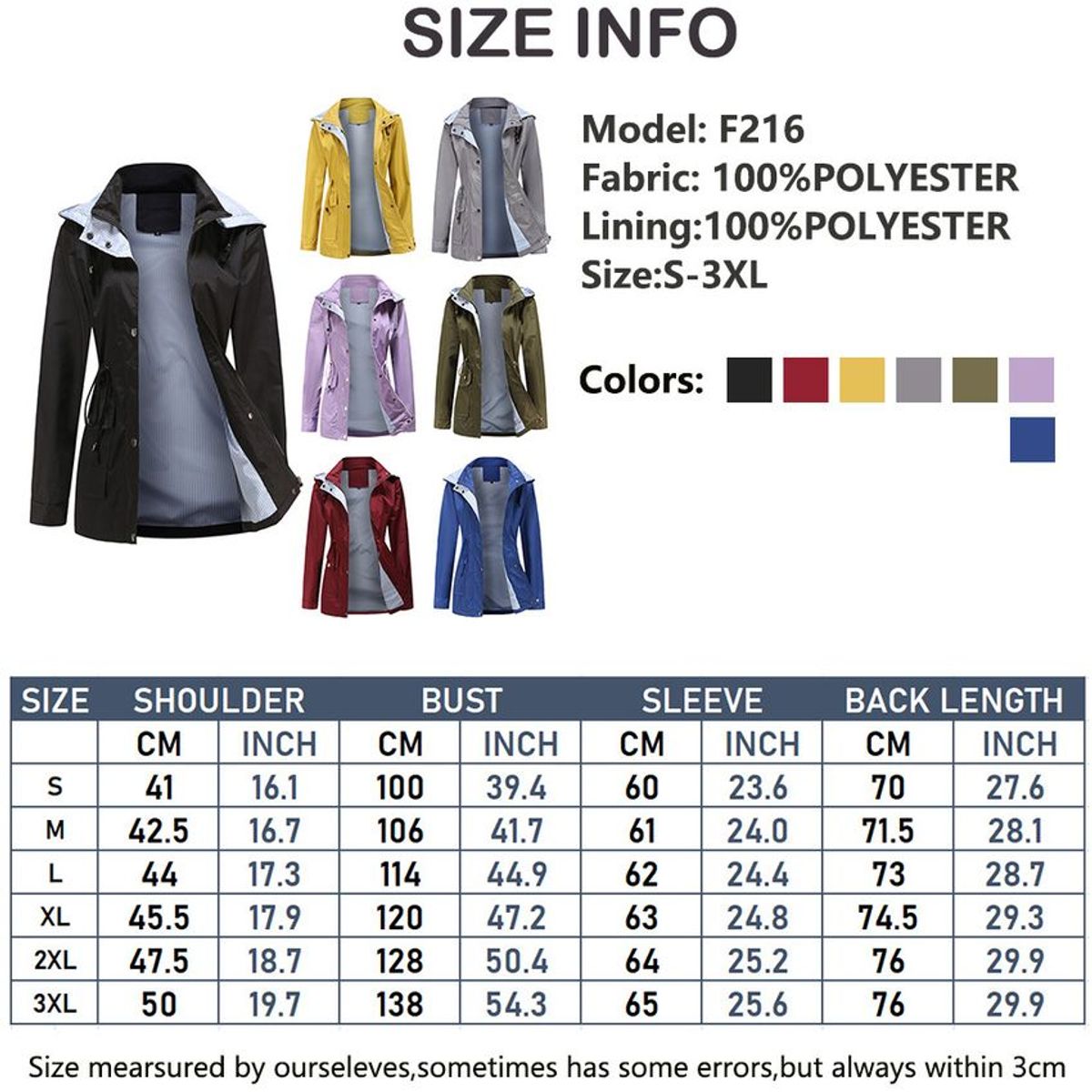 BLWOENS - Chaqueta gabardina de capucha de mujer-Verde