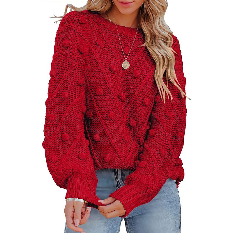 BLWOENS - Suéter De Punto Para Mujer -Rojo.