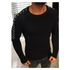 BLWOENS - Suéter casual de moda para hombres - Negro.