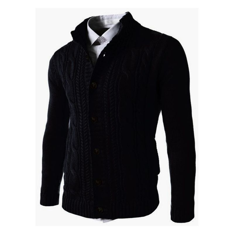 BLWOENS - Suéter casual de moda para hombres- Negro.